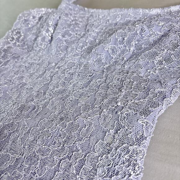 Lori Ann Montreal Lace Mini Halter Neck Dress Purple Size 2 - Picture 3 of 9